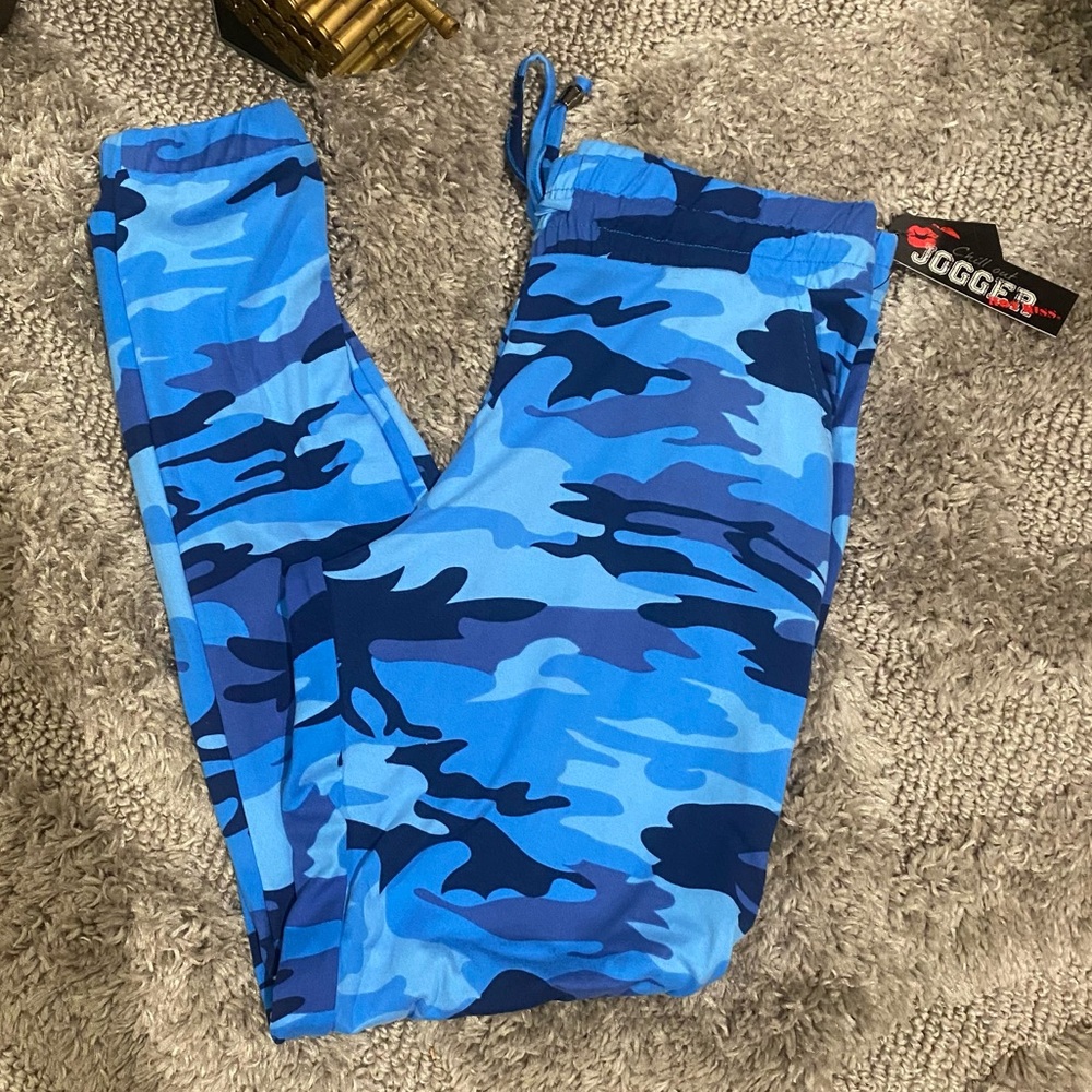 Blue Camouflage butter soft joggers